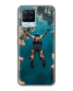 Чехол для Realme 8 с картинкой «PUBG — свободное падение»
