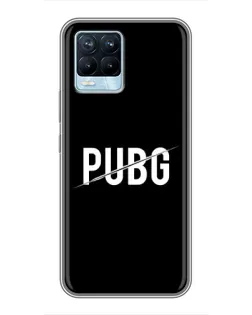 Чехол для Realme 8 с картинкой «PUBG — белый логотип»