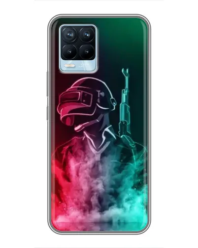 Чехол для Realme 8 с картинкой «PUBG — огненный воин»