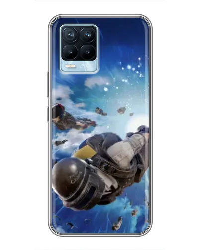 Чехол для Realme 8 с картинкой «Десант PUBG — прыжок»