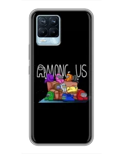 Чехол для Realme 8 с картинкой «Логотип Among Us»