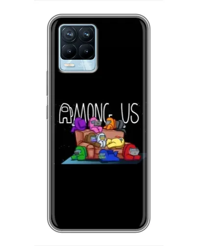 Чехол для Realme 8 с картинкой «Логотип Among Us»