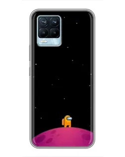 Чехол для Realme 8 с картинкой «Одинокий герой на планете»