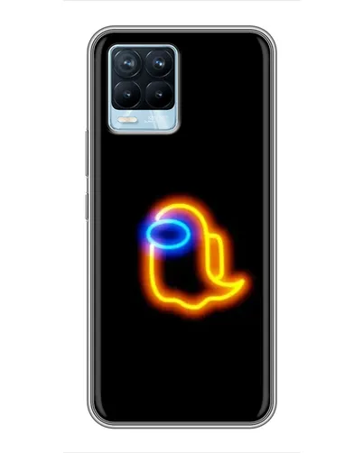 Чехол для Realme 8 с картинкой «Among Us неоновое сияние»