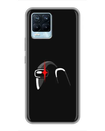 Чехол для Realme 8 с картинкой «Among Us шлем»