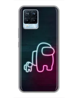 Чехол для Realme 8 с картинкой «Among Us неон-арт» Чехол для Realme 8 с картинкой «Among Us неон-арт»