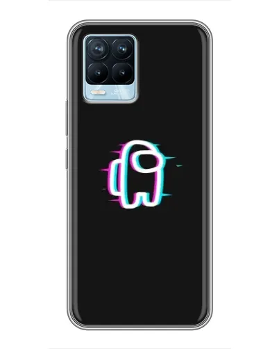 Чехол для Realme 8 с картинкой «Among Us неон»