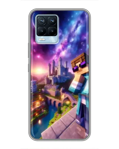 Чехол для Realme 8 с картинкой «Стив и космос»
