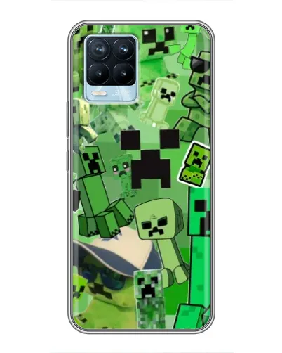 Чехол для Realme 8 с картинкой «Криперы Minecraft»