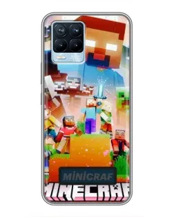 Чехол для Realme 8 с картинкой «Minecraft герои игры»