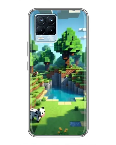 Чехол для Realme 8 с картинкой «Minecraft летний день»