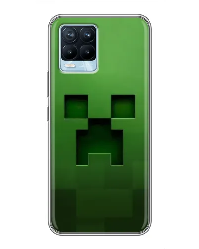 Чехол для Realme 8 с картинкой «Крипер микро-дизайн»