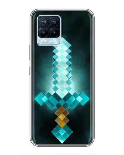 Чехол для Realme 8 с картинкой «Алмазный меч неон»