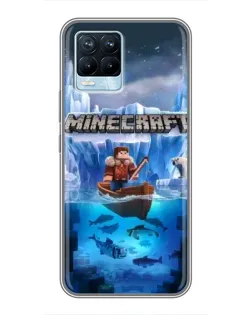 Чехол для Realme 8 с картинкой «Minecraft ледяной мир»