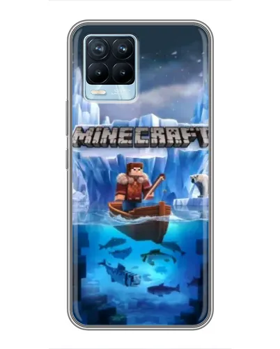 Чехол для Realme 8 с картинкой «Minecraft ледяной мир»