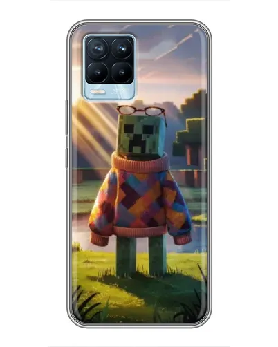Чехол для Realme 8 с картинкой «Крипер в свитере»