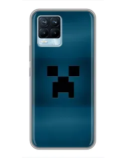 Чехол для Realme 8 с картинкой «Крипер текстура»