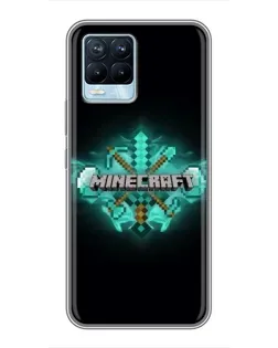 Чехол для Realme 8 с картинкой «Minecraft Diamond лого»