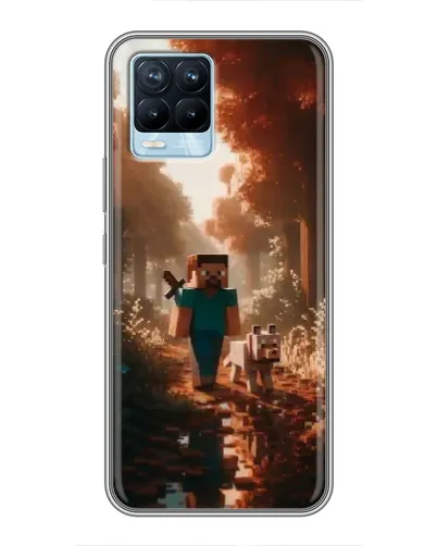 Чехол для Realme 8 с картинкой «Стив в лесу»