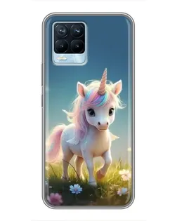 Чохол для Realme 8 з картинкою «Єдиноріг на галявині»