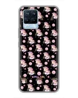 Чехол для Realme 8 с картинкой «Magic Unicorn паттерн»