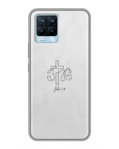 Чехол для Realme 8 с картинкой «Иоанна 3:16 Крест»