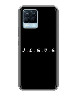 Чехол для Realme 8 с картинкой «Точки веры J.E.S.U.S.»