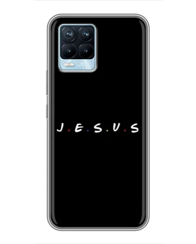 Чехол для Realme 8 с картинкой «Точки веры J.E.S.U.S.»