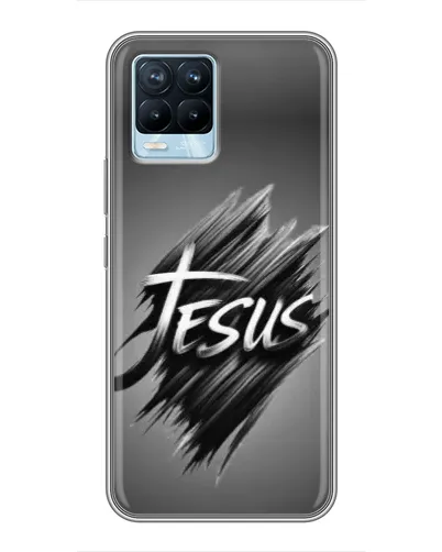Чехол для Realme 8 с картинкой «Надпись Jesus Graffiti»