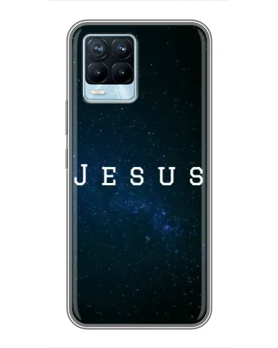 Чехол для Realme 8 с картинкой «Звездное небо Jesus»