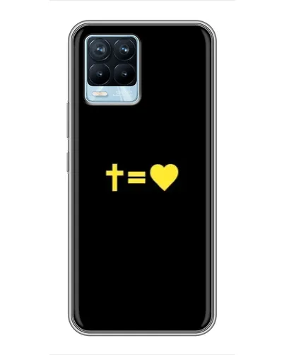Чехол для Realme 8 с картинкой «Сердце и Крест»