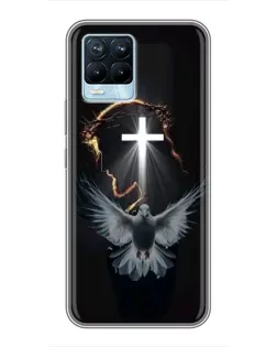 Чехол для Realme 8 с картинкой «Голубь и Свет»