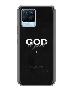 Чехол для Realme 8 с картинкой «GOD — Бог над всем»