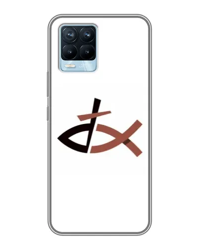 Чехол для Realme 8 с картинкой «Рыба и крест»