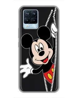 Чехол для Realme 8 с картинкой «Микки раздвигает стены»