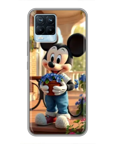 Чехол для Realme 8 с картинкой «Микки садовод»
