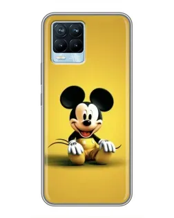 Чехол для Realme 8 с картинкой «Микки на желтом»