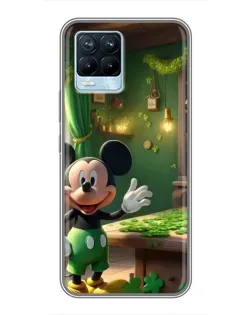 Чехол для Realme 8 с картинкой «Микки в мастерской»