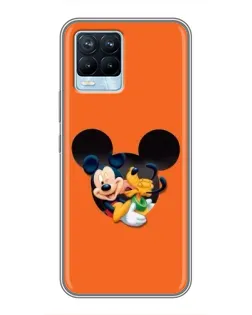 Чехол для Realme 8 с картинкой «Сердце Микки Минни»