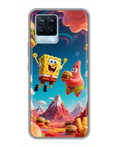 Чехол для Realme 8 с картинкой «Космический фастфуд»