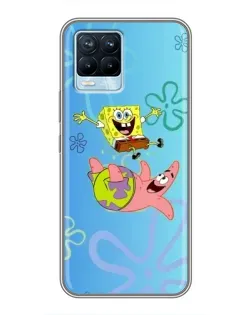 Чехол для Realme 8 с картинкой «Спанч Боб и Патрик»
