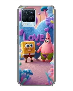 Чехол для Realme 8 с картинкой «Губка Боб Патрик»
