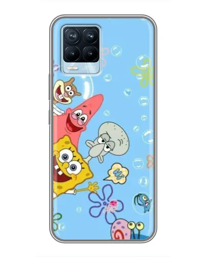 Чехол для Realme 8 с картинкой «Веселые пузырьки»