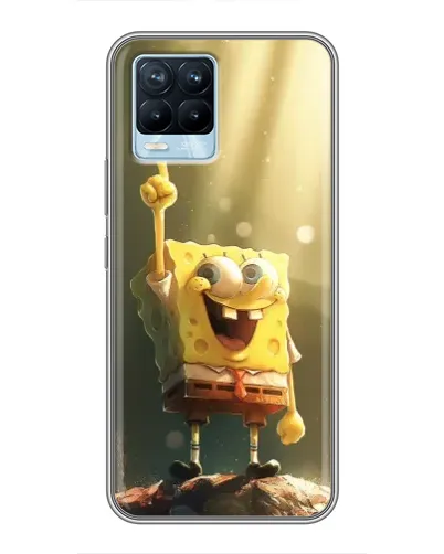 Чехол для Realme 8 с картинкой «Сияющий Спанч Боб»