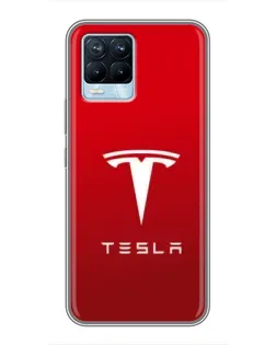 Чехол для Realme 8 с картинкой «Tesla Red Classic»
