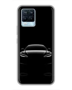 Чехол для Realme 8 с картинкой «Силуэт Tesla Night»