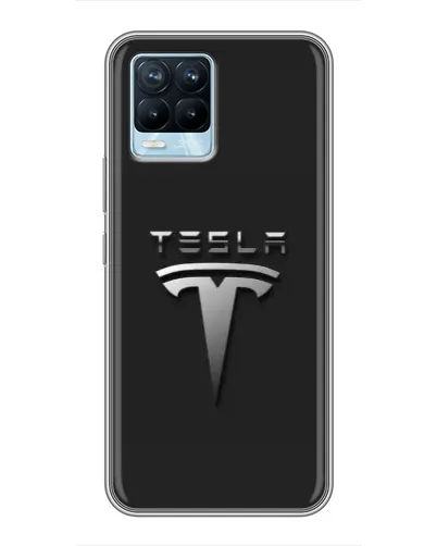 Чехол для Realme 8 с картинкой «Стальной логотип Tesla» Чехол для Realme 8 с картинкой «Стальной логотип Tesla»