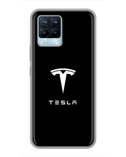 Чехол для Realme 8 с картинкой «Tesla White Logo» Чехол для Realme 8 с картинкой «Tesla White Logo»