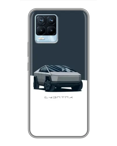 Чехол для Realme 8 с картинкой «Серебристый Cybertruck Tesla» Чехол для Realme 8 с картинкой «Серебристый Cybertruck Tesla»