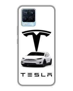 Чехол для Realme 8 с картинкой «Tesla White Style»